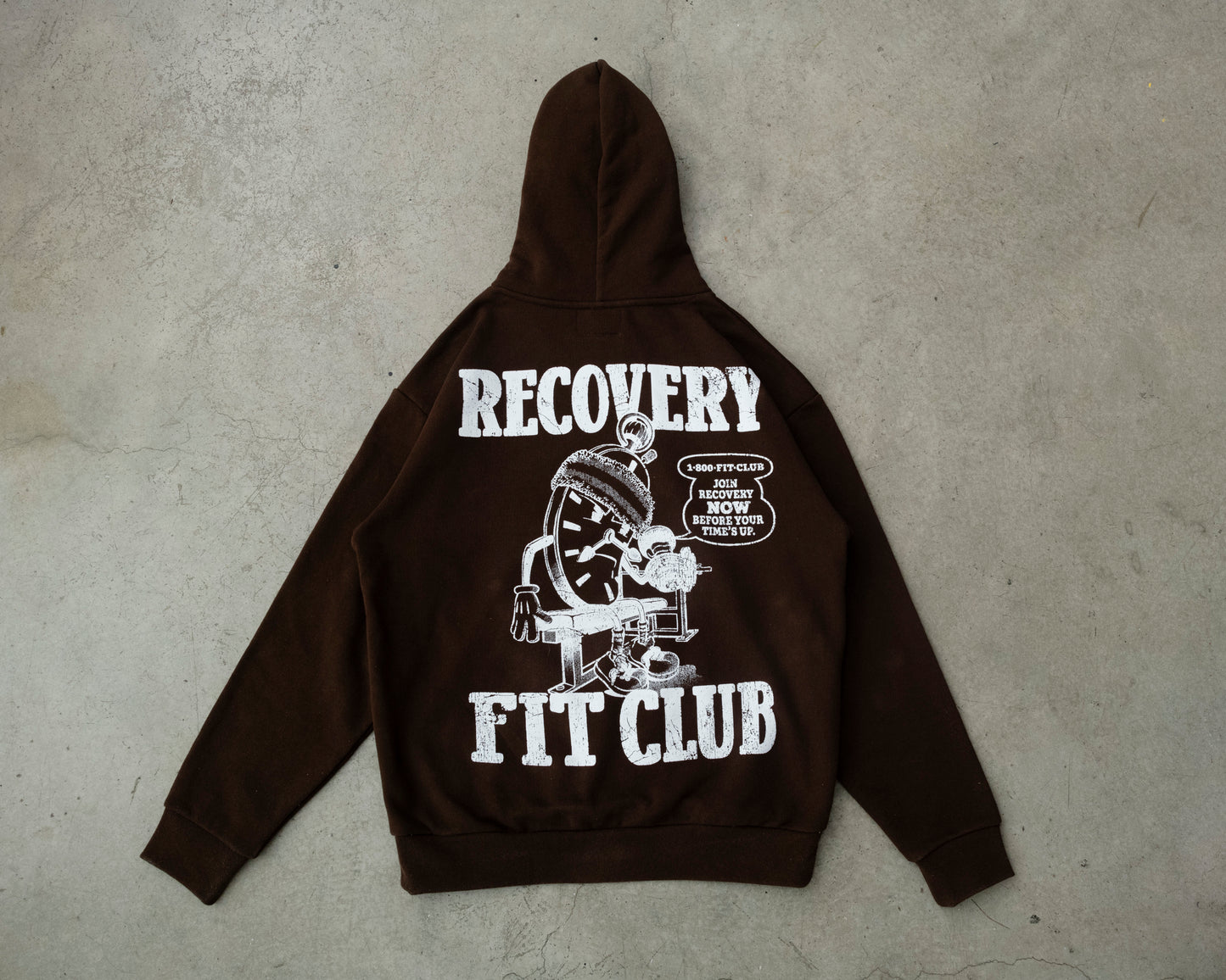 Chocolate Fit Clock Heavyweight Hoodie
