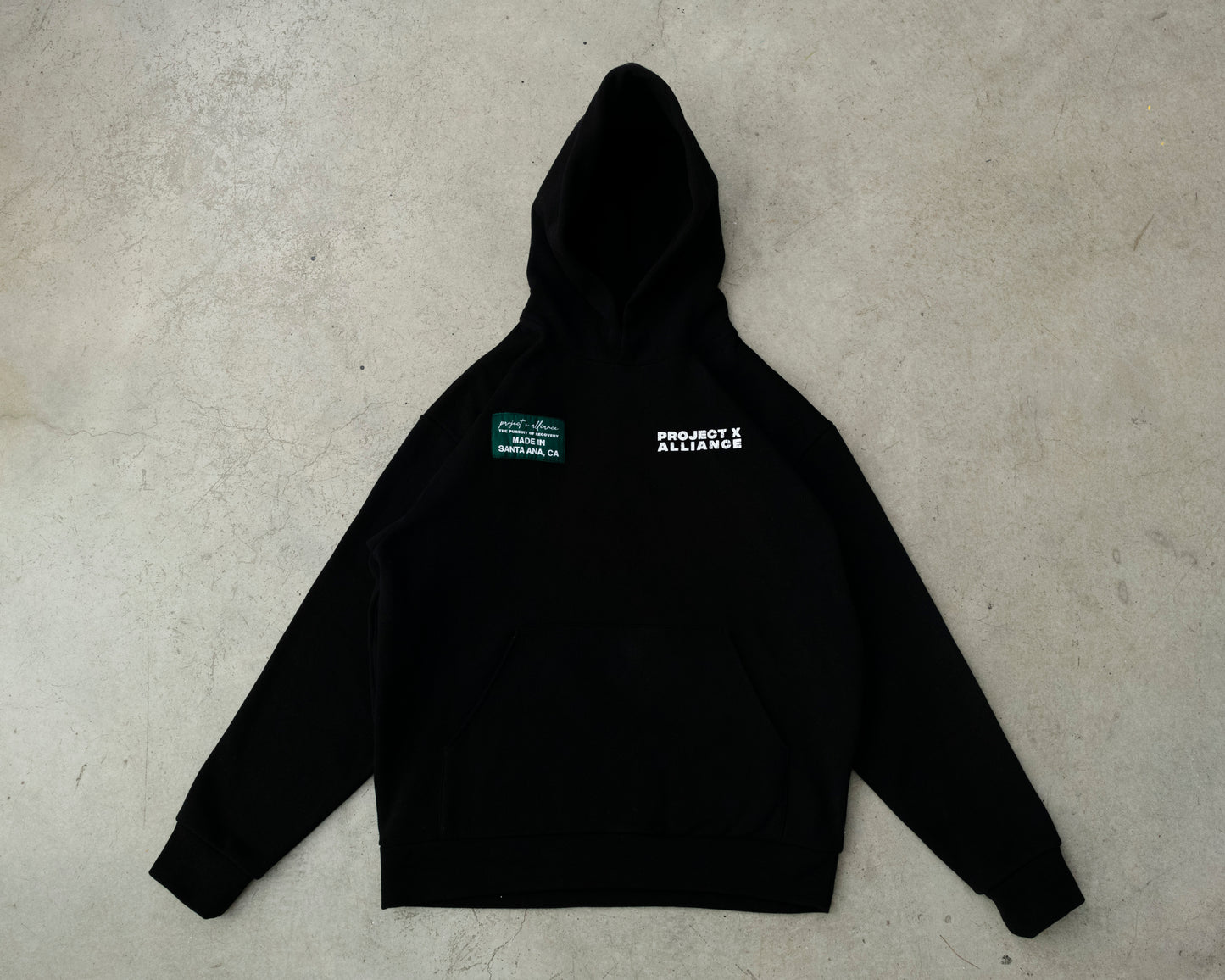Black Run Clock Heavyweight Hoodie