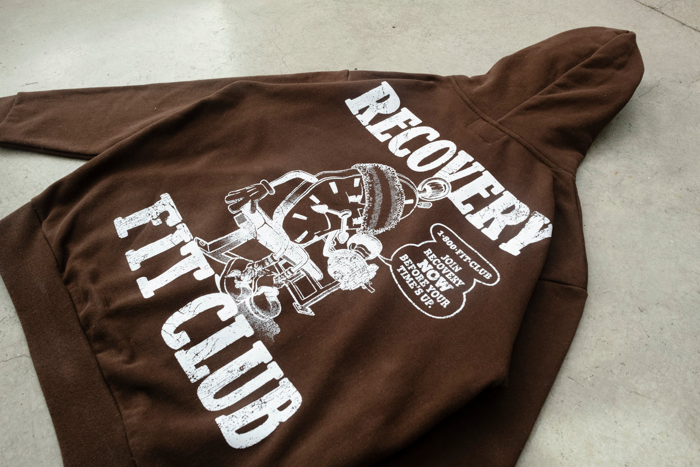 Chocolate Fit Clock Heavyweight Hoodie